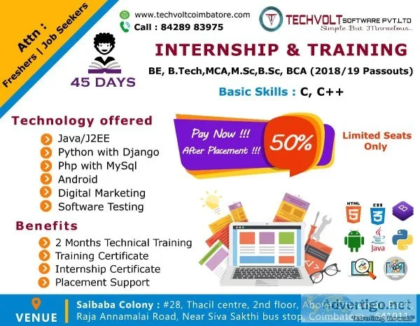 Java Placement Training in Coimbatore Gandhipuram Techvolt Softw