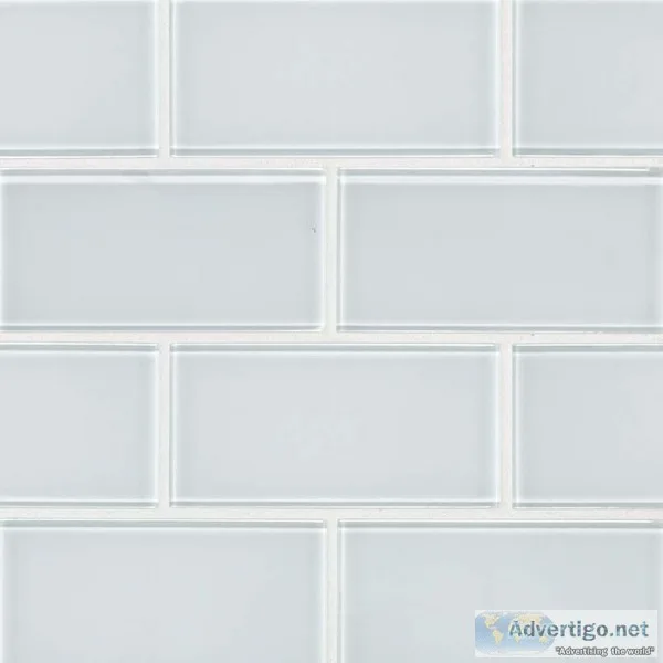 Ice White 3X6 Glass Subway Tile