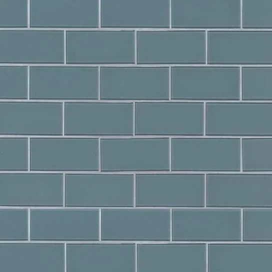 Harbor Gray 3X6 Glass Subway Tile
