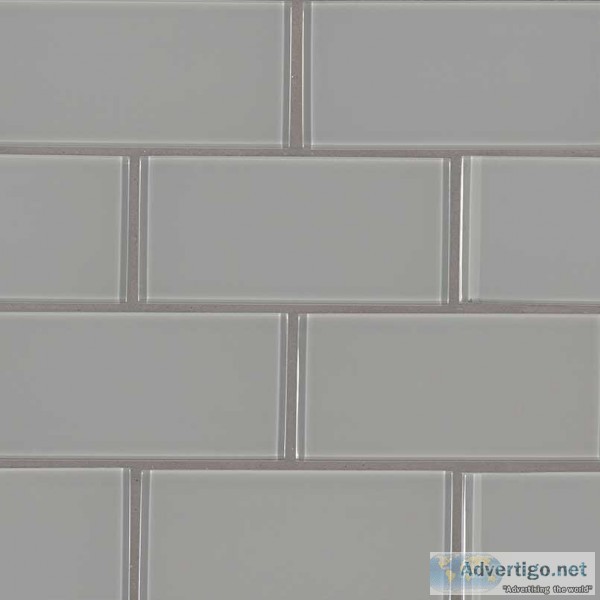 Oyster Gray 3X6 Glass Subway Tile