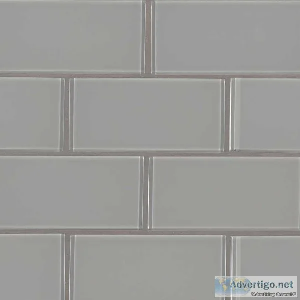 Oyster Gray 3X6 Glass Subway Tile
