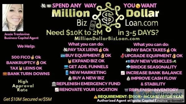 Businesses Get 10K to 2M in 3-5 Days Bad Credit Okay