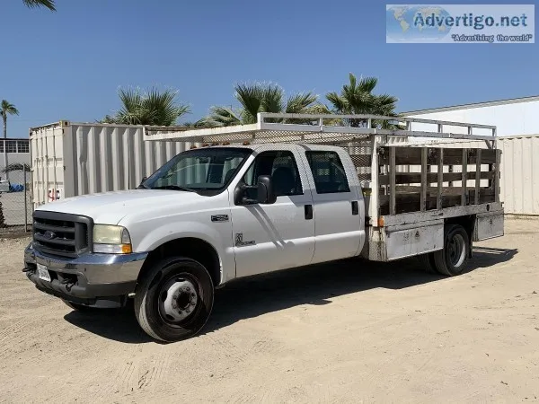 2002 FORD F550 CREW CAB FLATBED TRUCK