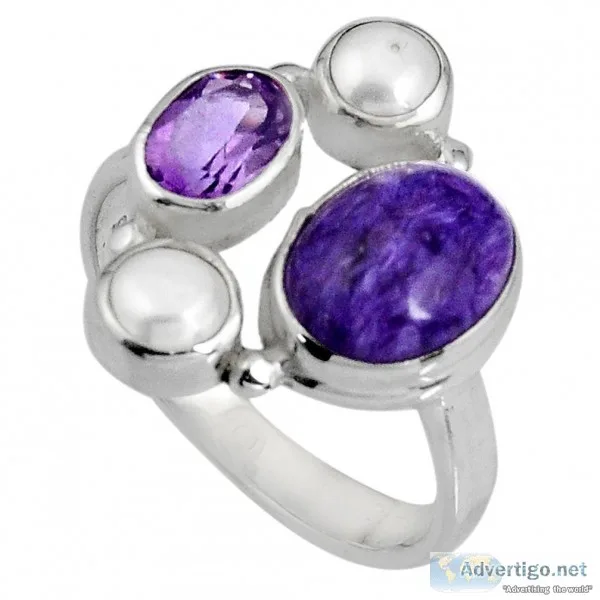 Mesmerizing Collection of Charoite Rings