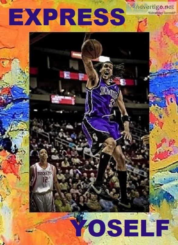 Man Cave Basketball &quotExpress Yoself&quot Poster