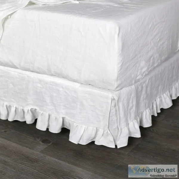 Shop Flat Linen Ruffles Sheet From Linenshed Australia