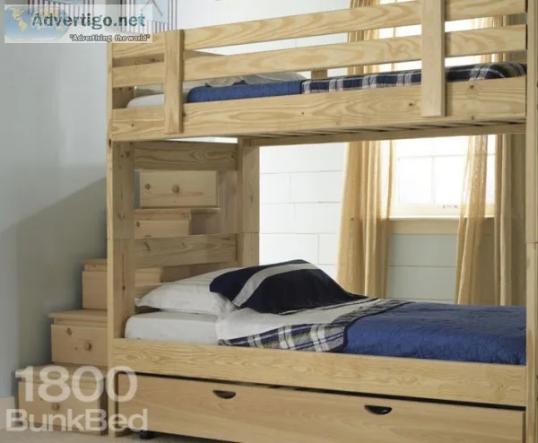 Stackable Bunk Bed with Storage Stairs