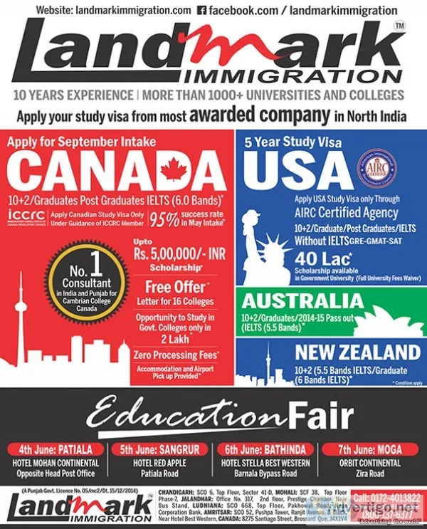 Landmark immigration | best education consultant in chandigarh