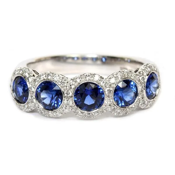 Platinum Sapphire and Diamond Band - SKU 213-10497