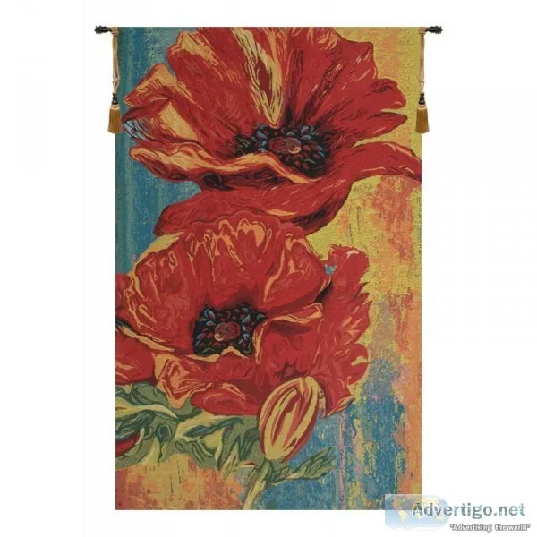 BUY 2 POPPYS BELGIAN TAPESTRY