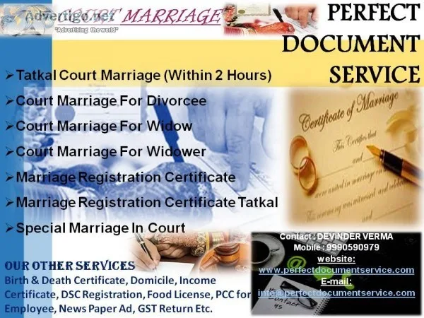 Court Marriage Apply Online in DELHI NCR Call-09990590979...