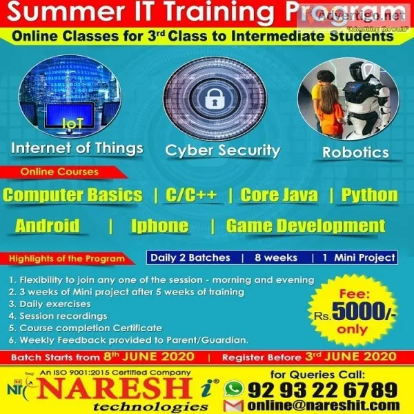 Summer IT Training Program in India - Naresh I Technologies (Hyd