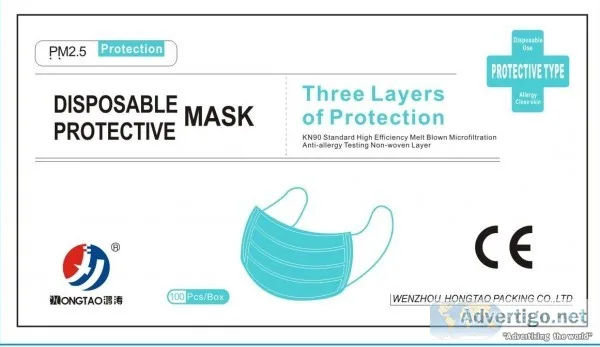 3-PLY DISPOSABLE MASKS - WHOLESALE