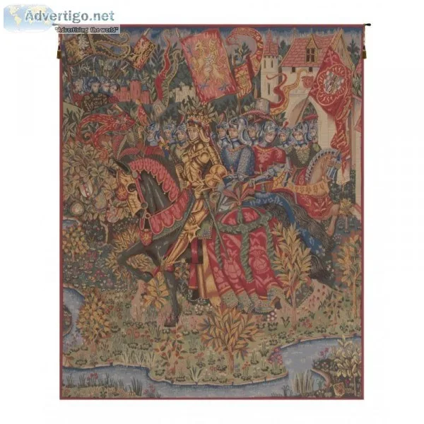 KING ARTHUR LE ROI ARTHUR FRENCH TAPESTRY WALL HANGING
