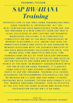 SAP BW4HANA Training