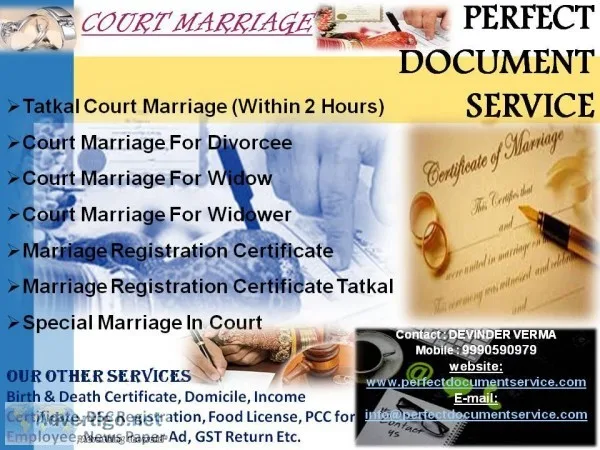 Same Day Marriage Certificate  Marriage Registration in Delhi an