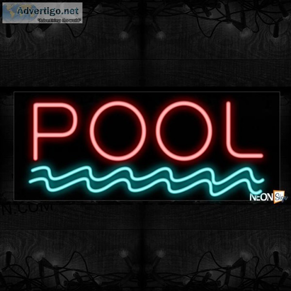 Pool With Wave Border Neon Sign