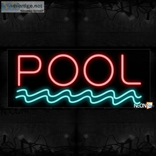 Pool With Wave Border Neon Sign
