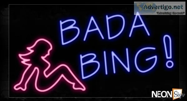Bada Bing With Logo Neon Sign