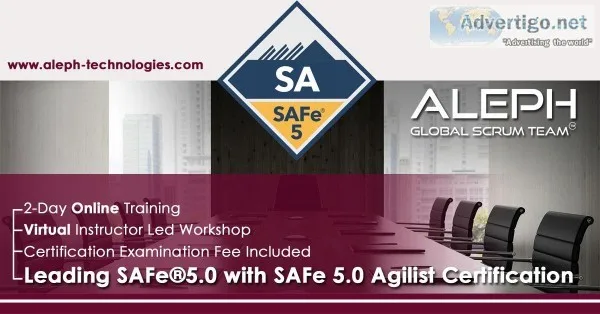 Leading SAFe 5.0  SA  Virtual Instructor Led workshop Certificat