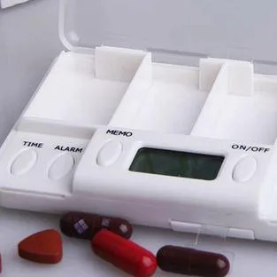 Buy 4 Grid Electronic Timing Reminder Medicine Pill Box Containe