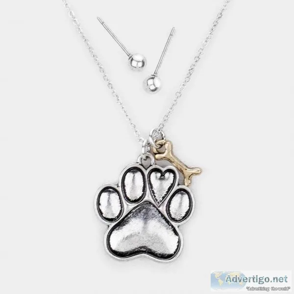 Paw Print necklace set