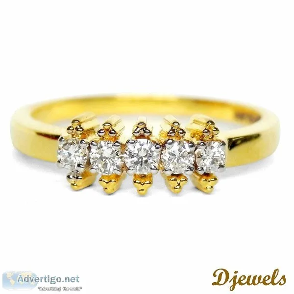 Wedding Diamond Ring with Natural Sapphire