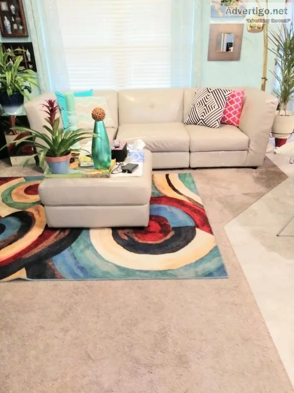Leather sectional grey 3 piece