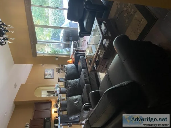 Leather sofa loveseat chair