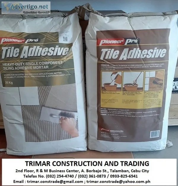 Cebu tile adhesive supplier by trimar
