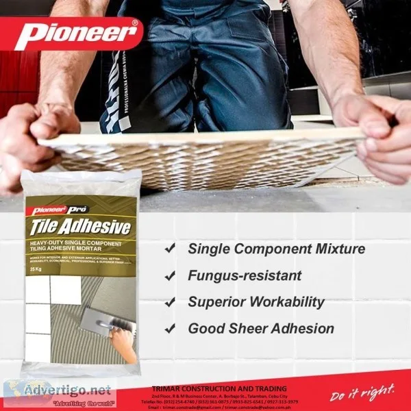 Cebu tile adhesive supplier by trimar