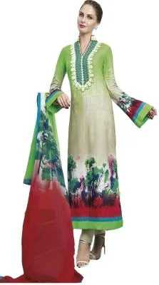 COTTON EMBROIDERED SALWAR KAMEEZ SUIT UNSTITCHED DRESS MATERIAL 