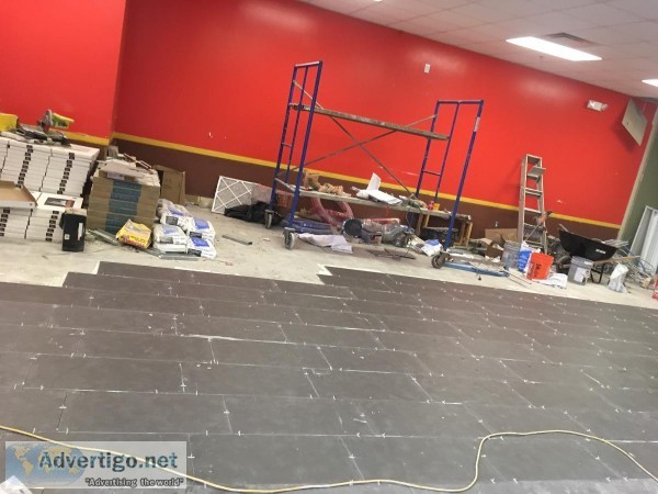 Ceramic tile. vinyl.  Carpet