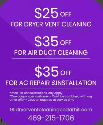 911 Dryer Vent Cleaning Cedar Hill TX