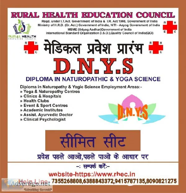 Diploma in Naturopathy and Yogic Sciences (DNYS)
