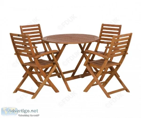 Royalcraft Manhattan 4 Seater Dining Set with Folding Armchairs