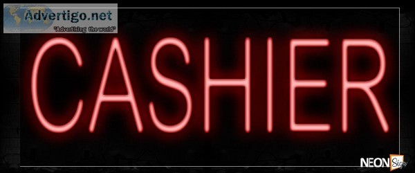 Cashier In Red Neon Sign