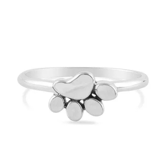 SILVER RING-CANINE PAW