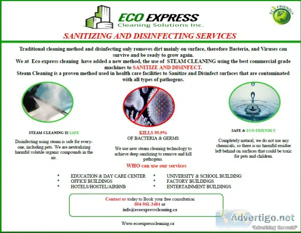 Disinfecting Sanitizing Cleaning Services