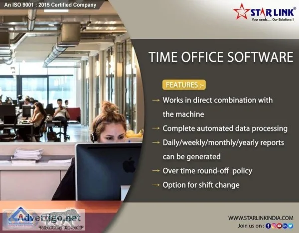 Biometric Attendance Machine with inbuilt Time Office Software b