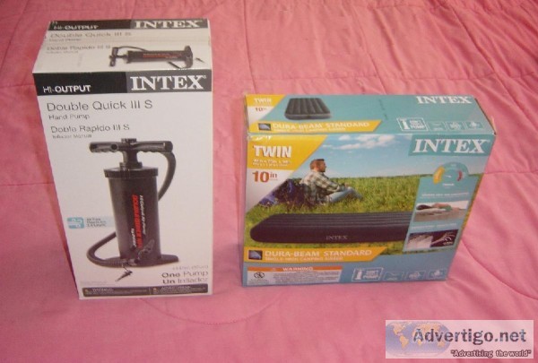Intex Dura-Beam Standard Camping Airbed Twin  Hand Pump