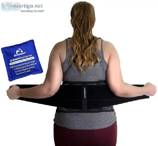 AireSupport Back Brace Lumbar Support with Reusable IceHot Pack 