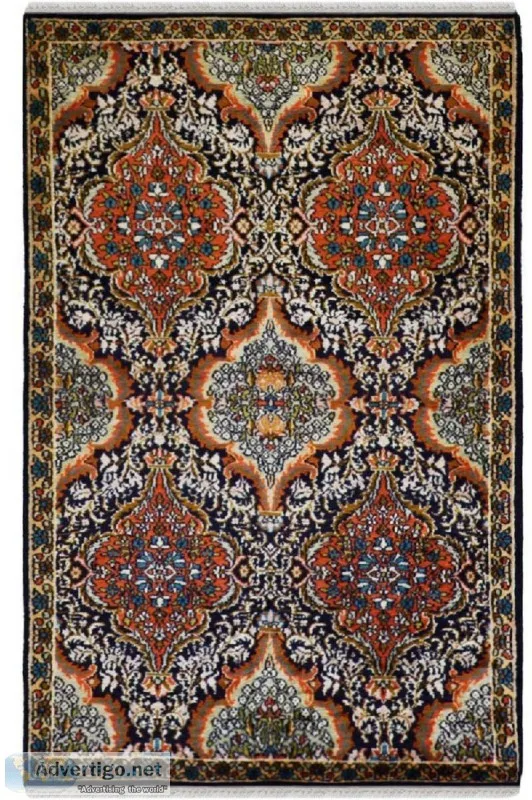 Neel Rust Kirman Silk Carpets - Yak Carpet