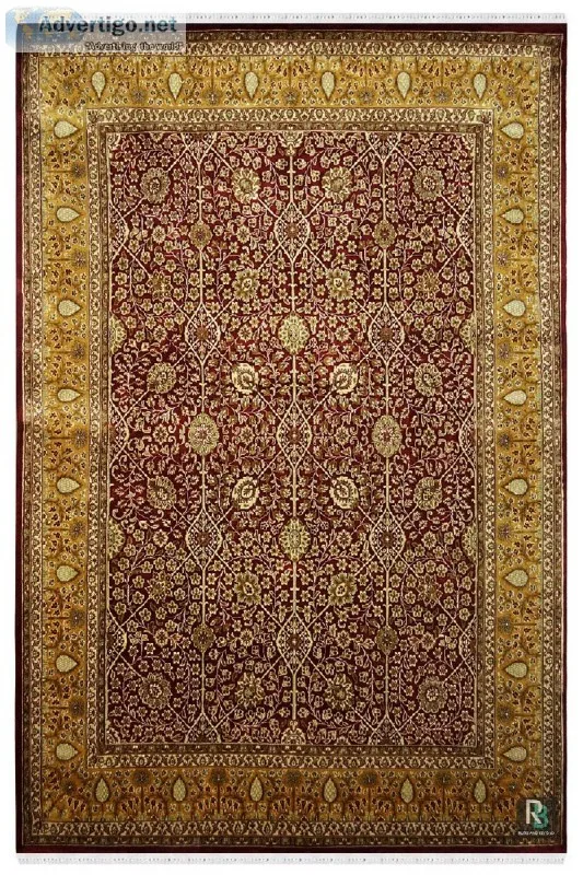 Gold Jewel Beauty Handknotted Wool Rug - Yak Carpet