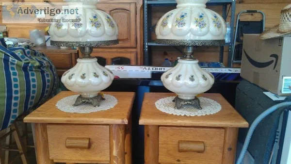 set of large hurricane lamps