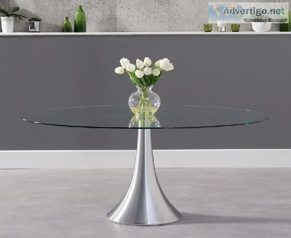 Buy Mya Oval Glass Dining Table at a low Price