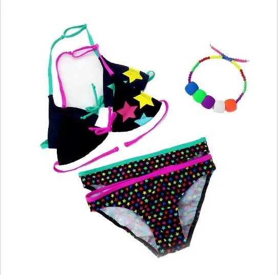 Girls Cute Split Star Pattern Two-pieces Swimwear 8-16 years