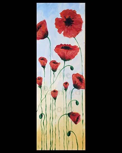 IN STUDIO CLASS  Sacramento Studio 624Tall Poppies on 10x30 canv