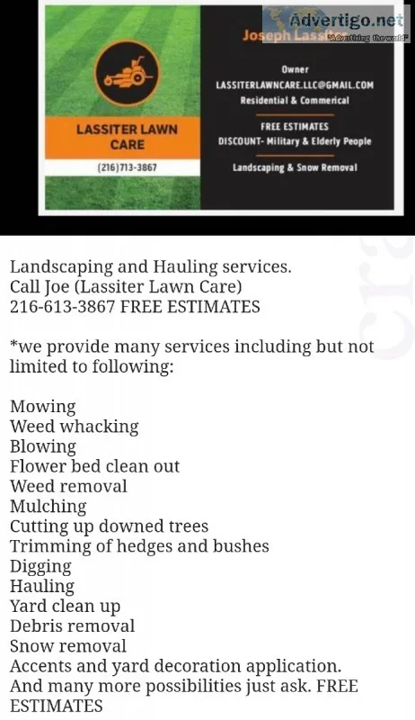 LAWN CARE LANDSCAPING and HAULING