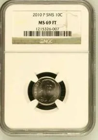 2010 - PandD ROOSEVELT DIME NGC MS69 FT SMS FINEST REGISTRY